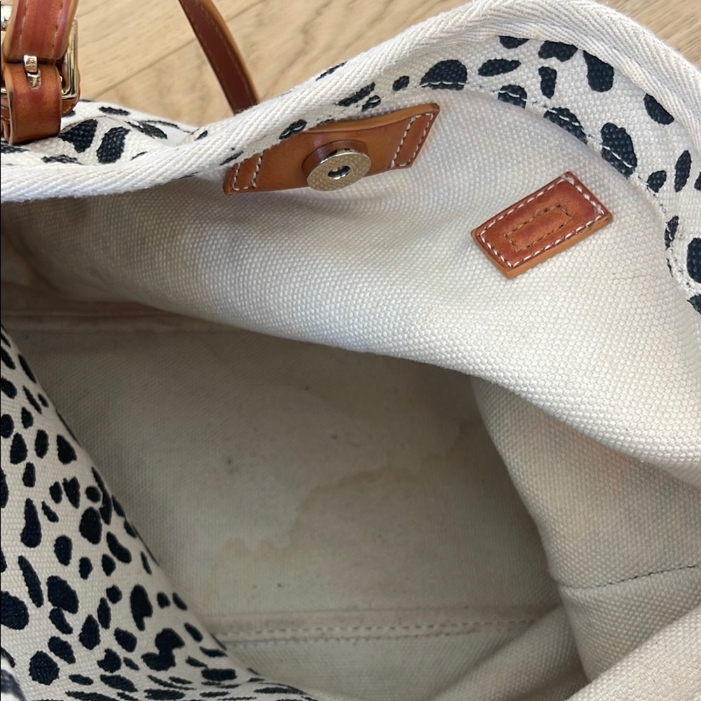 Anthropologie/Urban outfitters  Leopard Print canvas Tote Bag with Tan Straps - Picture 9 of 17